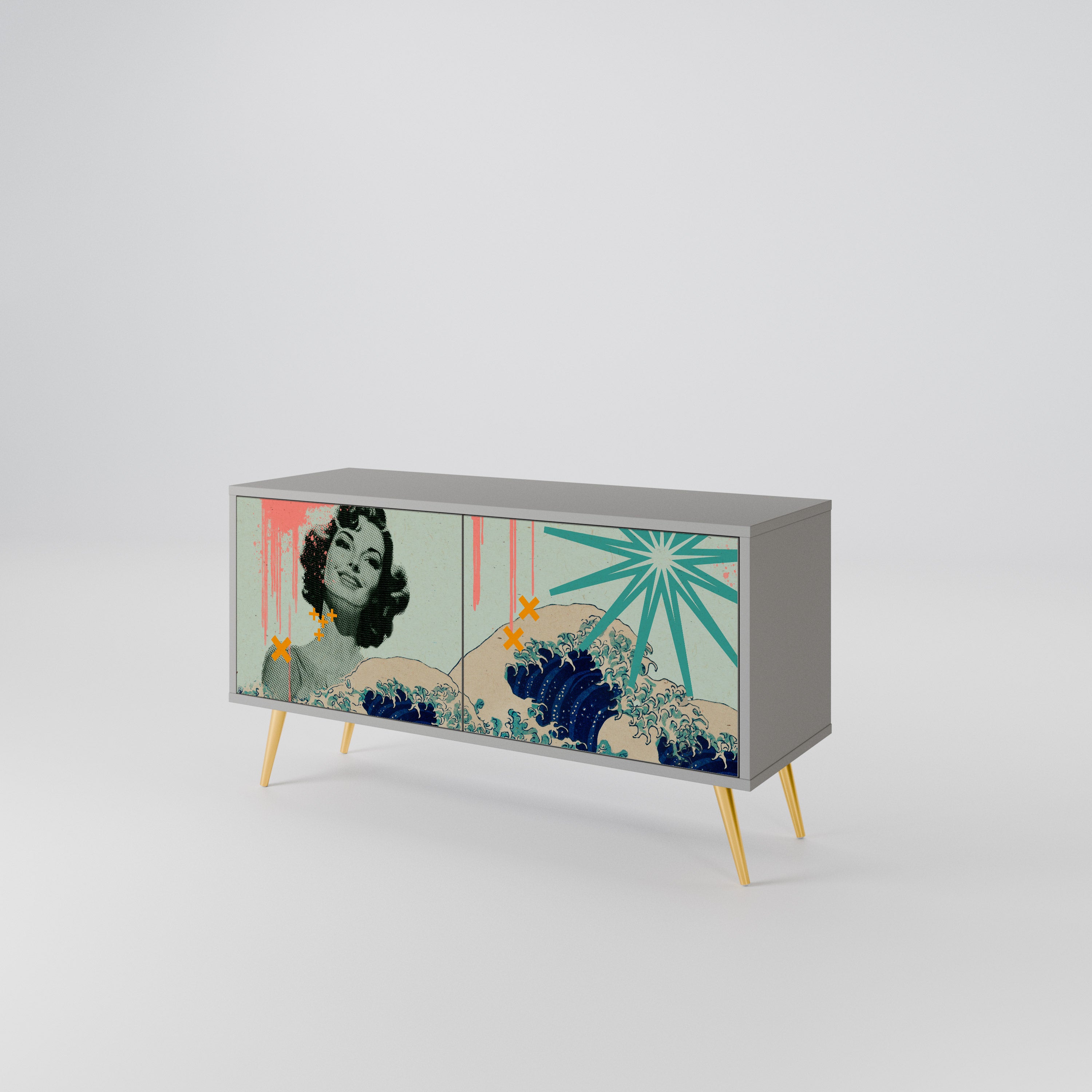 KANAGAWA BEAUTY Compact 2-Door TV Cabinet