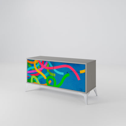STREAMER TANGLE Mueble de TV Compacto de 2 puertas