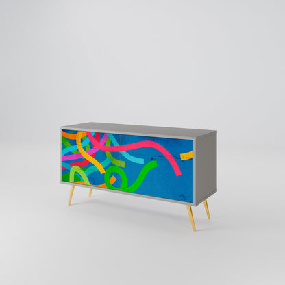 STREAMER TANGLE Mueble de TV Compacto de 2 puertas