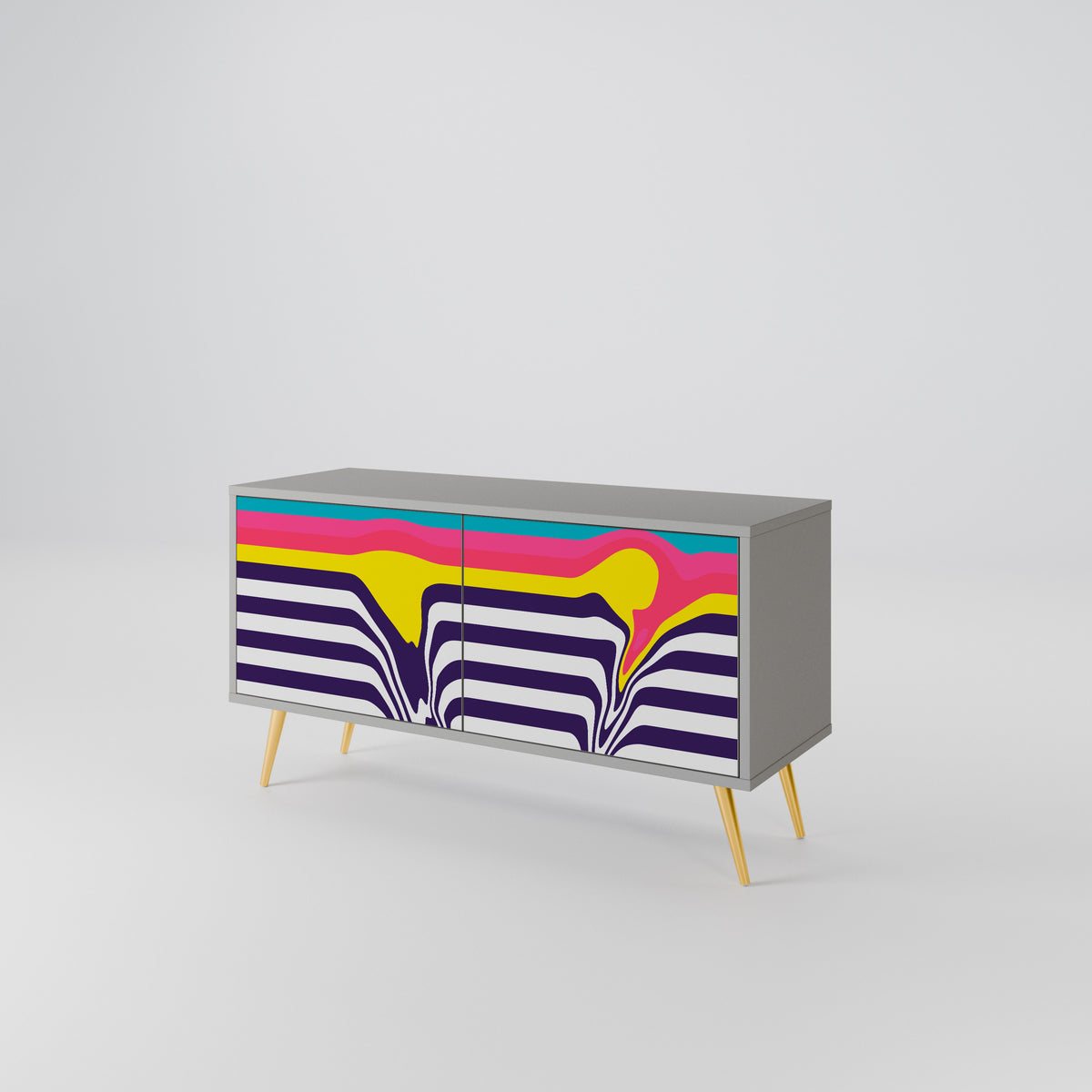 TONE COLLAPSE Mueble de TV Compacto de 2 puertas
