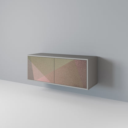BEIGE GEOMETRY Mueble de TV Compacto de 2 puertas
