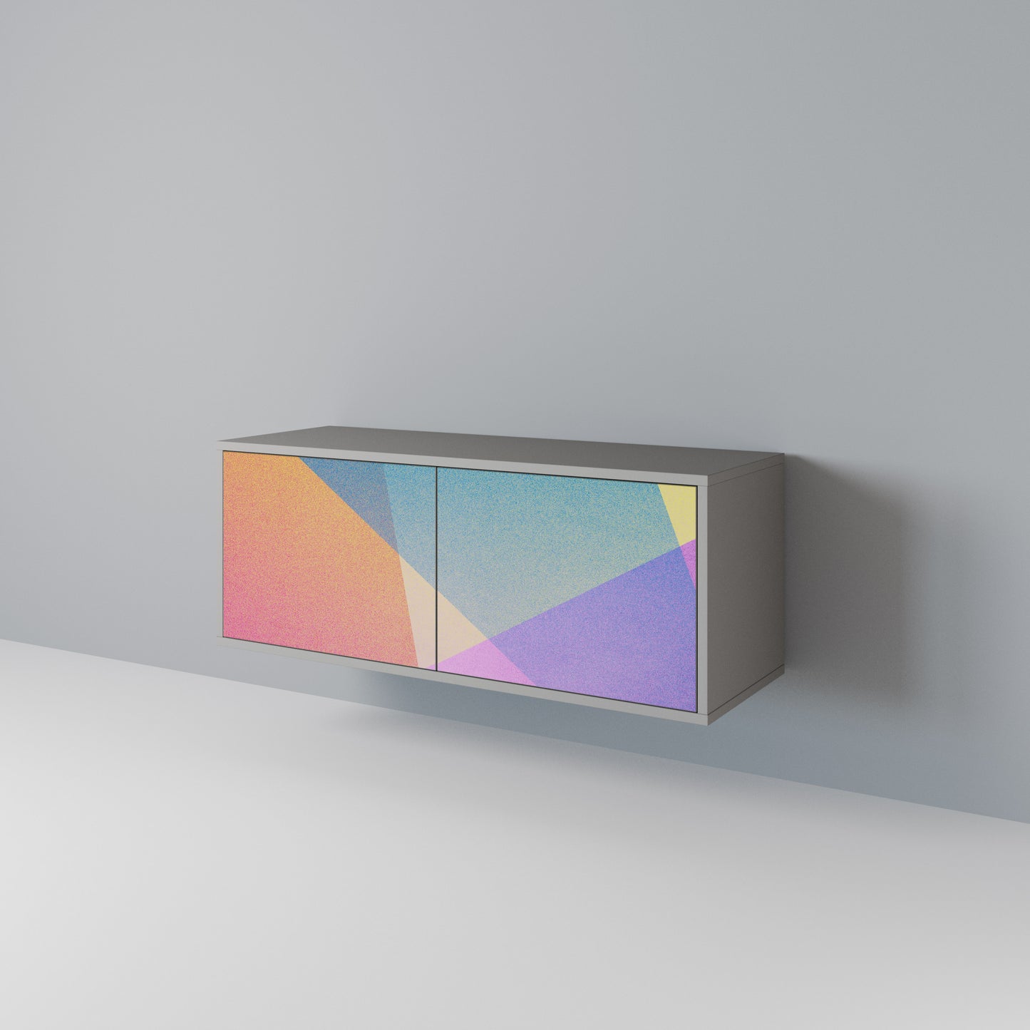 BRIGHT GEOMETRY Mueble de TV Compacto de 2 puertas