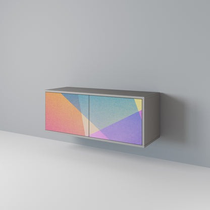 BRIGHT GEOMETRY Mueble de TV Compacto de 2 puertas