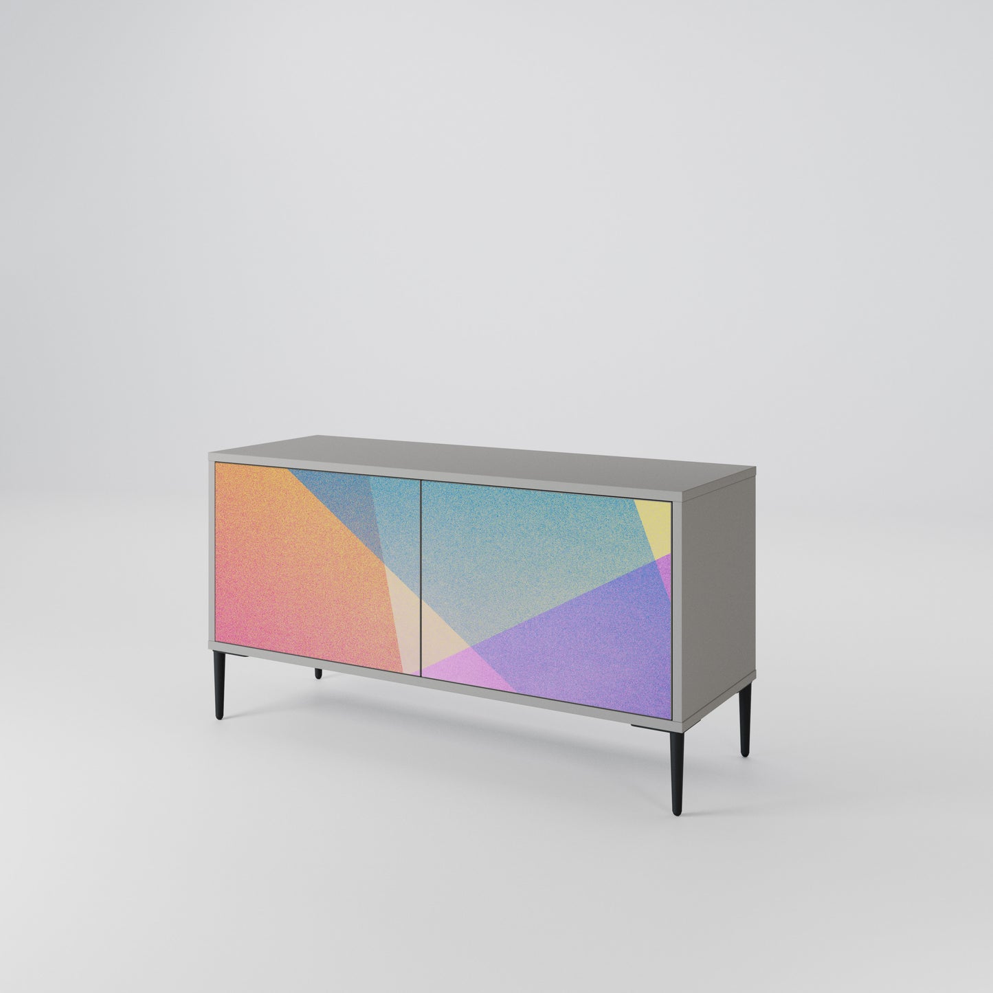 BRIGHT GEOMETRY Mueble de TV Compacto de 2 puertas