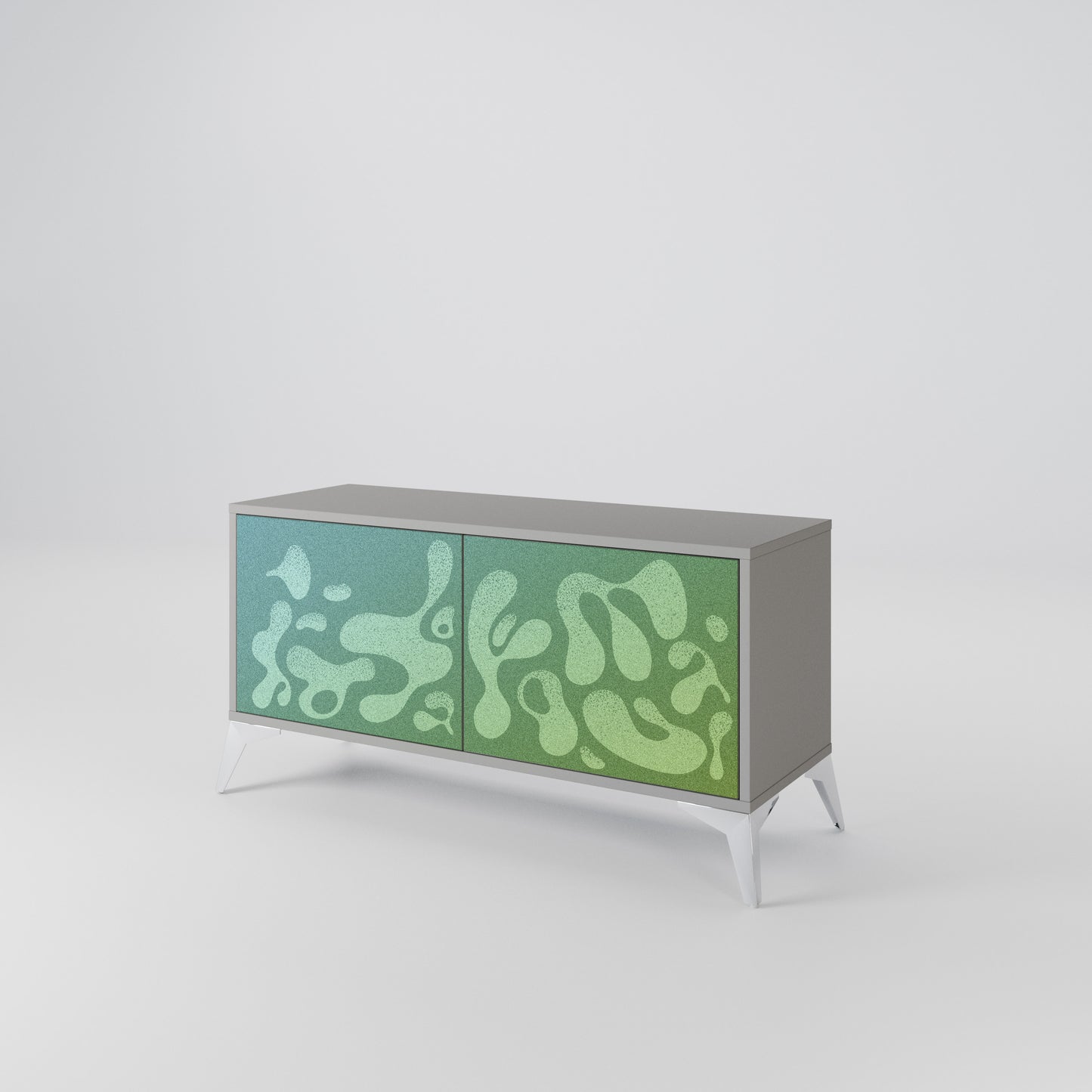 IRREGULAR BLUE Mueble de TV Compacto de 2 puertas