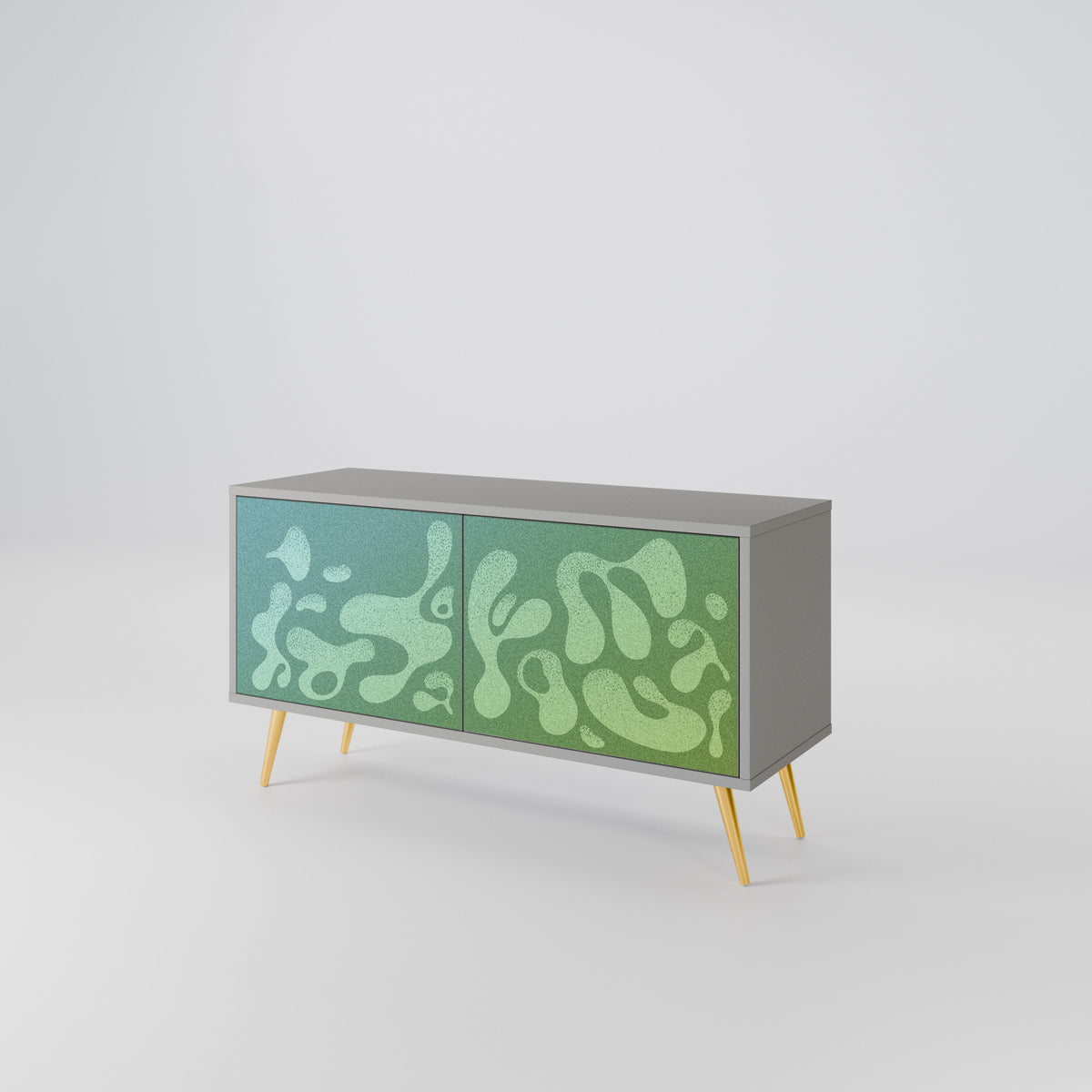 IRREGULAR BLUE Mueble de TV Compacto de 2 puertas