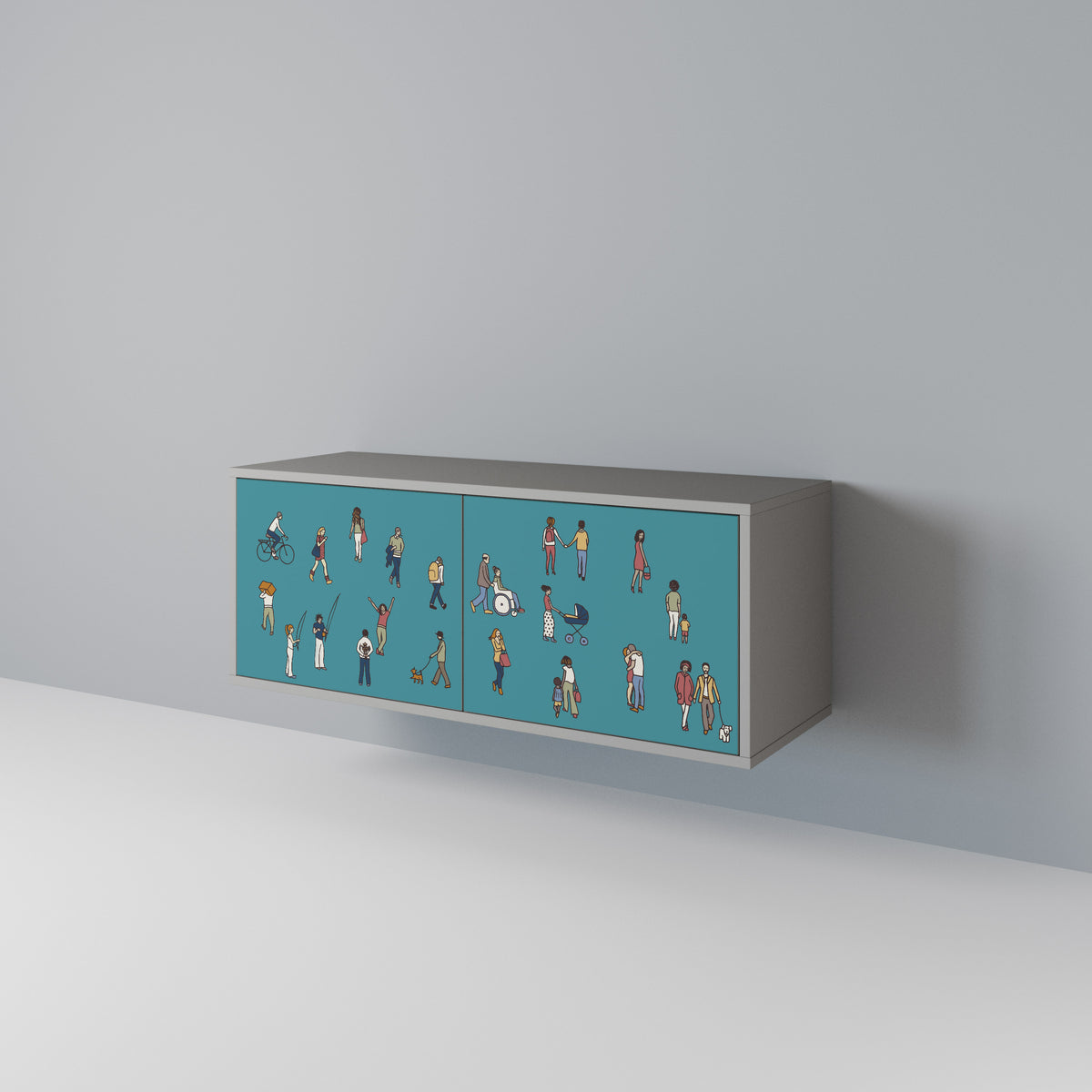 COLLECTIVE STREAM Mueble de TV Compacto de 2 puertas