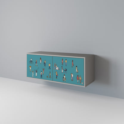 COLLECTIVE STREAM Mueble de TV Compacto de 2 puertas
