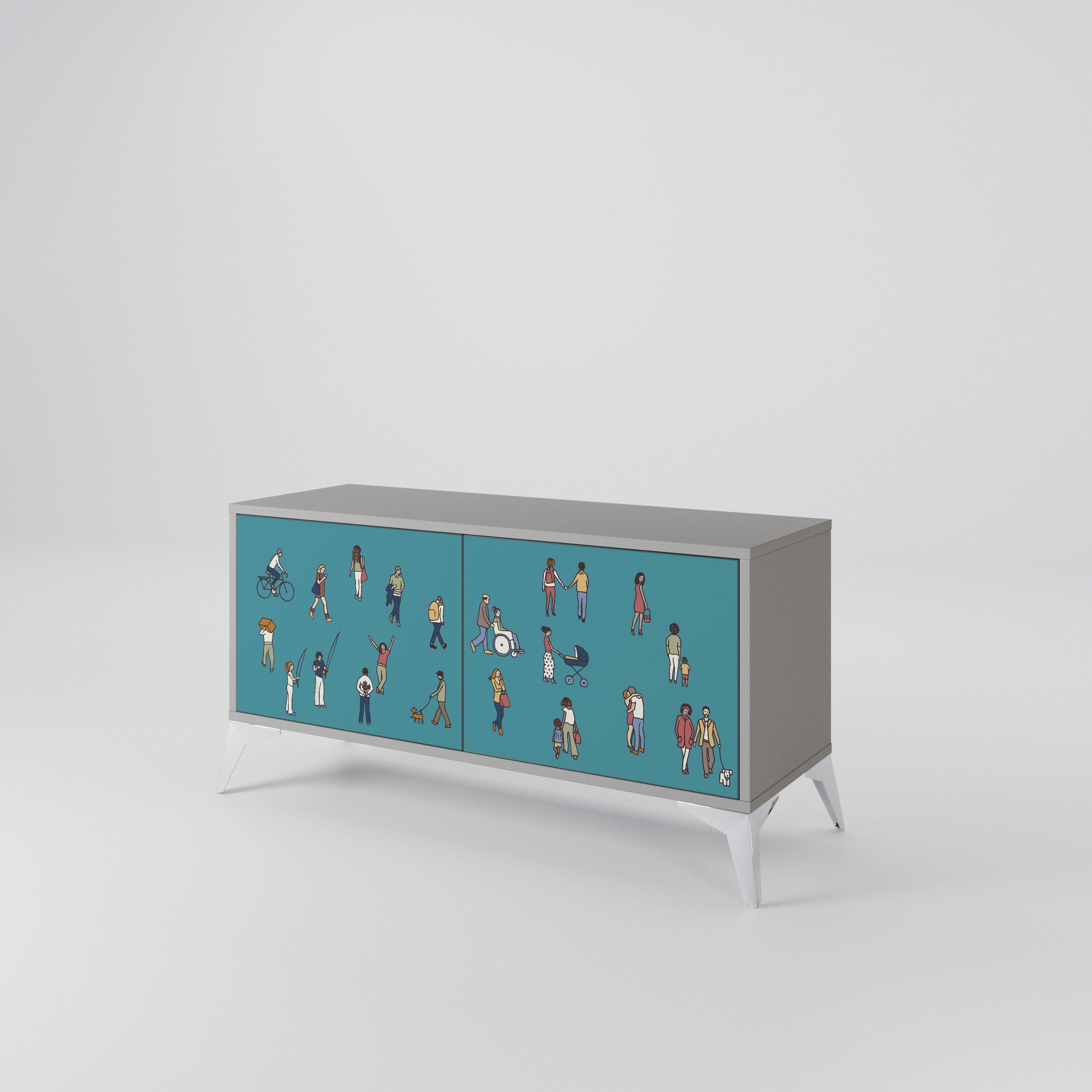 COLLECTIVE STREAM Compact 2-Door TV Cabinet