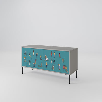 COLLECTIVE STREAM Mueble de TV Compacto de 2 puertas