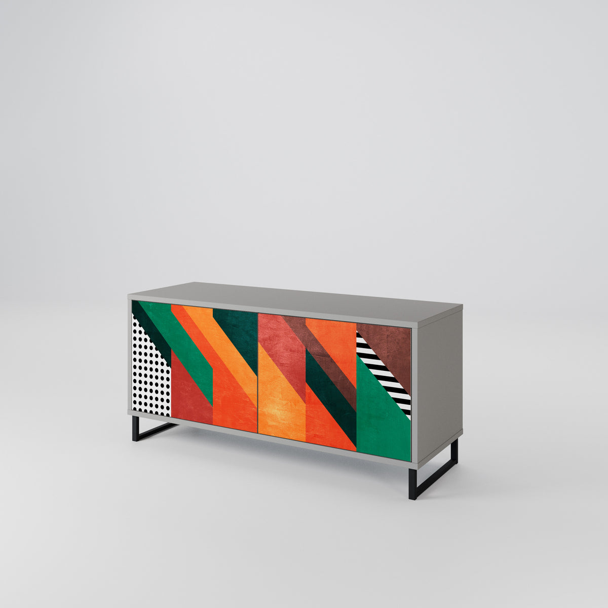 MAKESHIFT ARTISTRY Mueble de TV Compacto de 2 puertas