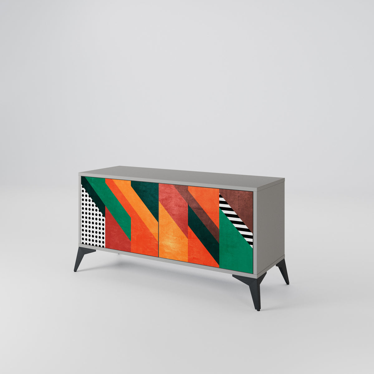 MAKESHIFT ARTISTRY Mueble de TV Compacto de 2 puertas