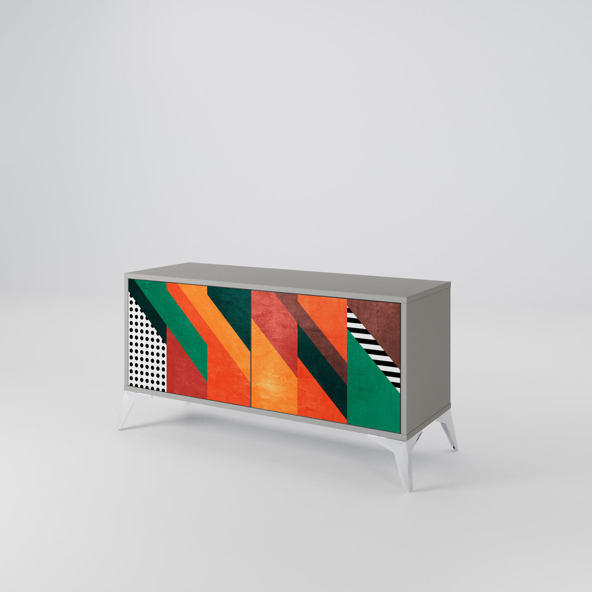 MAKESHIFT ARTISTRY Mueble de TV Compacto de 2 puertas