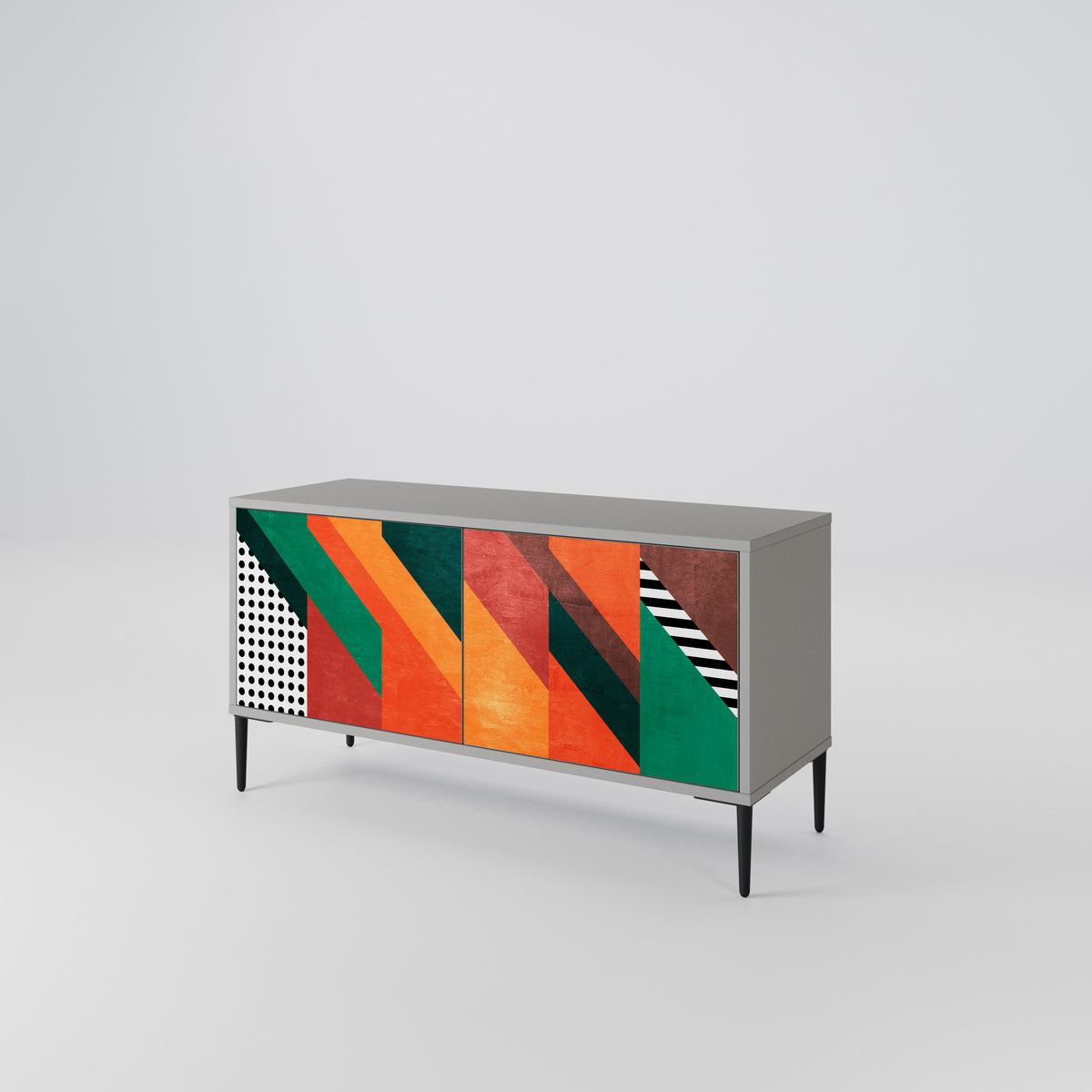 MAKESHIFT ARTISTRY Mueble de TV Compacto de 2 puertas