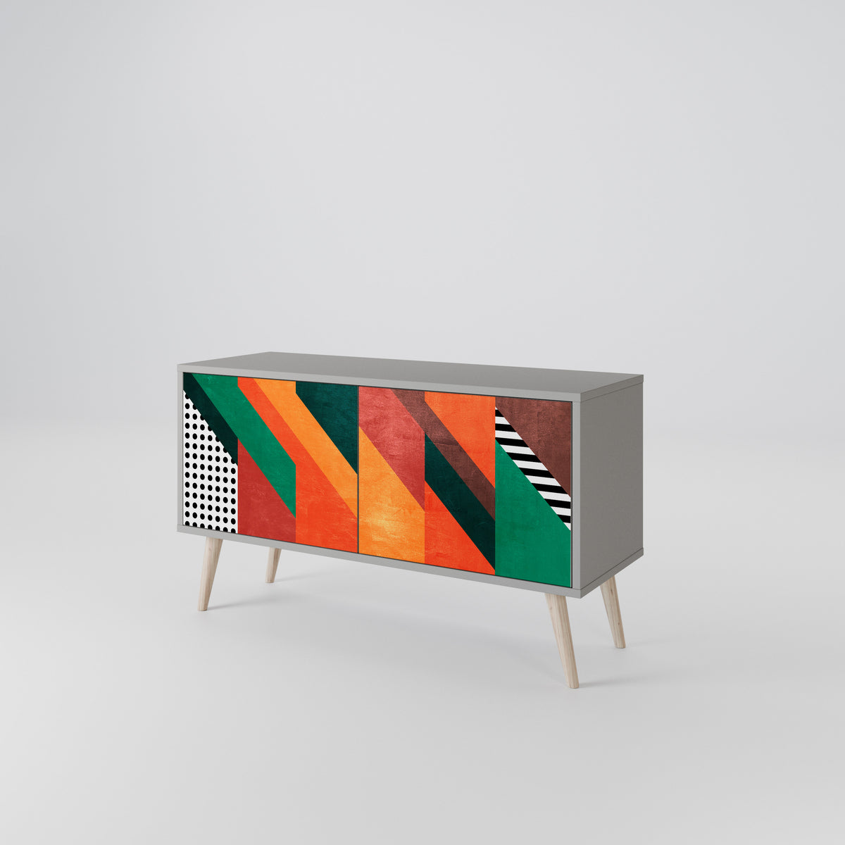 MAKESHIFT ARTISTRY Mueble de TV Compacto de 2 puertas