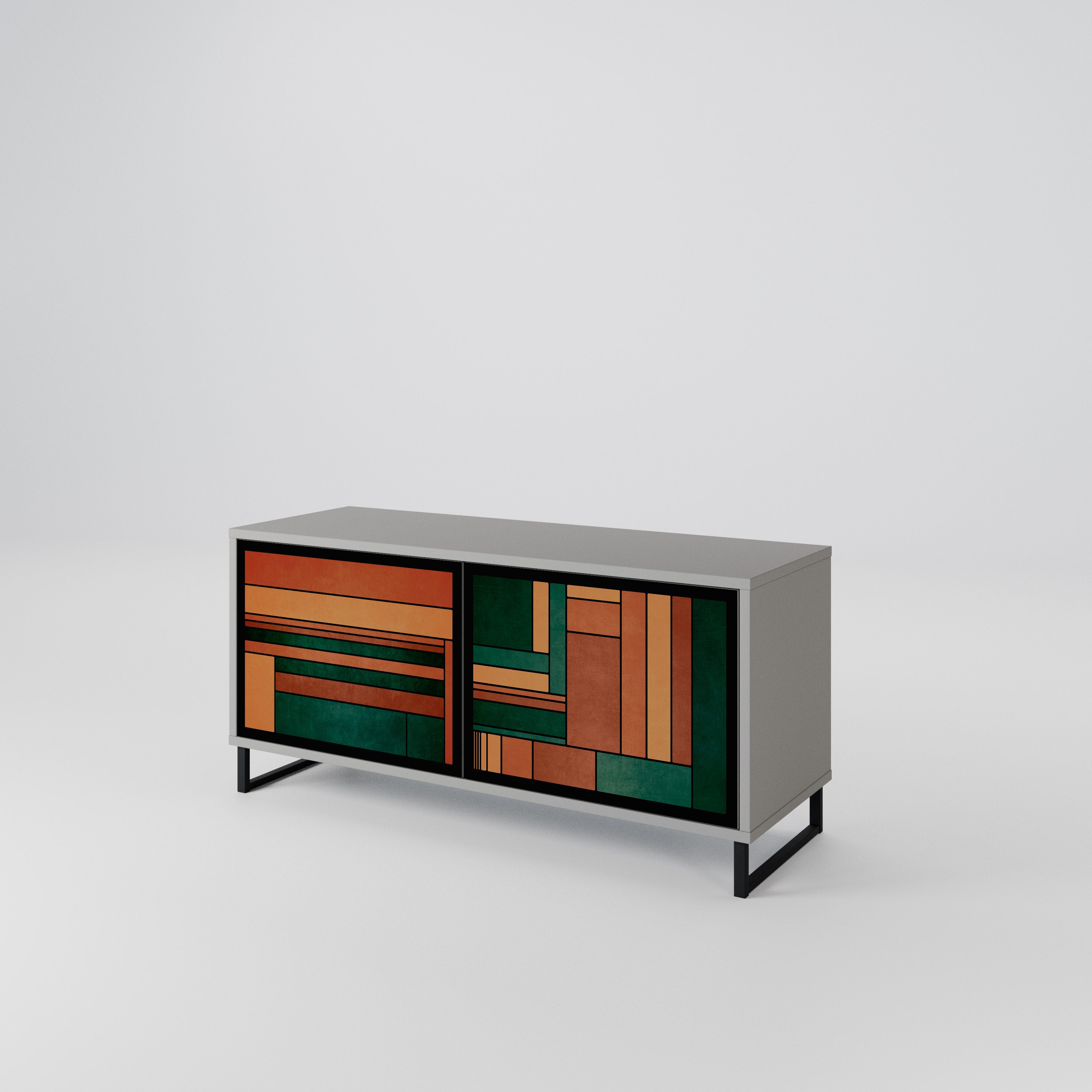 EARTHY FIGURES Compact 2-Door TV Cabinet