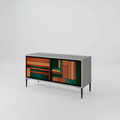 EARTHY FIGURES Mueble de TV Compacto de 2 puertas