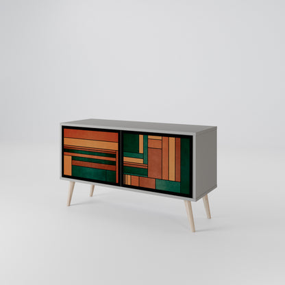 EARTHY FIGURES Mueble de TV Compacto de 2 puertas