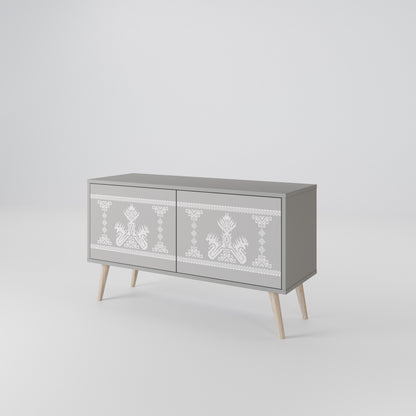 THAI GRAY Mueble de TV Compacto de 2 puertas