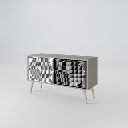 POLYGON ILLUSION Compact 2-Door TV Cabinet