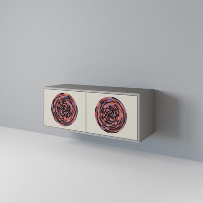 BROWN CIRCLES Compact 2-Door TV Cabinet