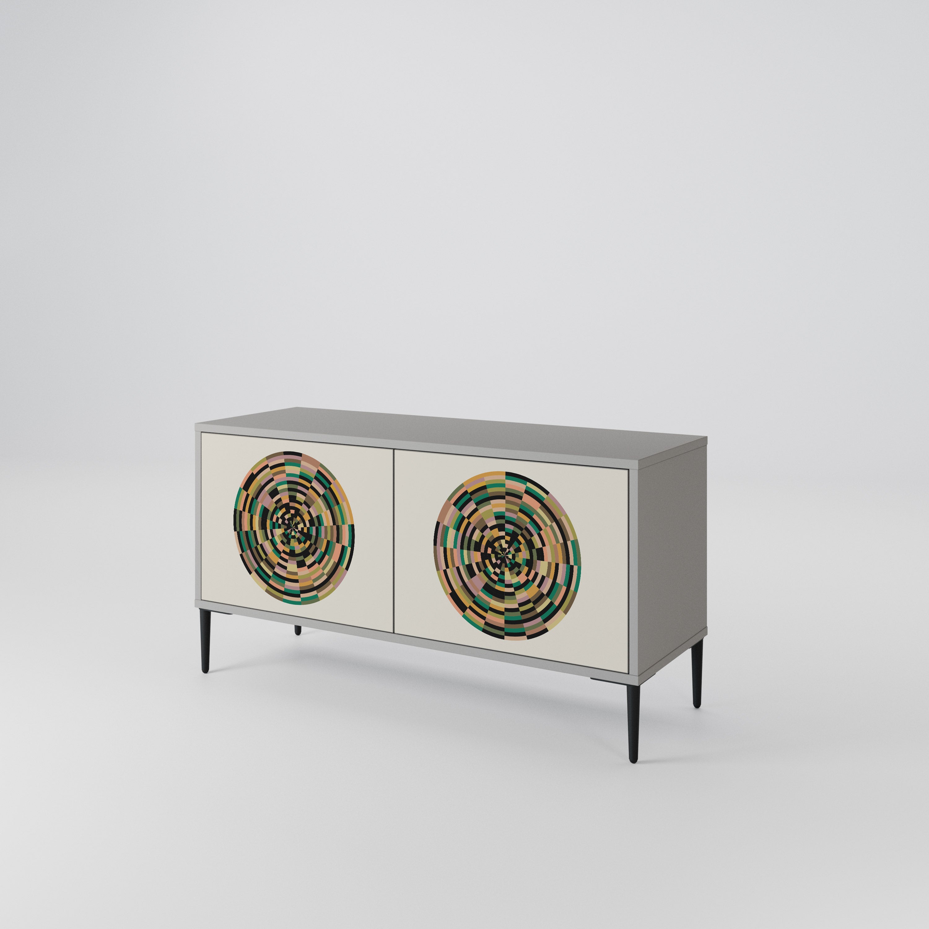 GREEN CIRCLES Compact 2-Door TV Cabinet