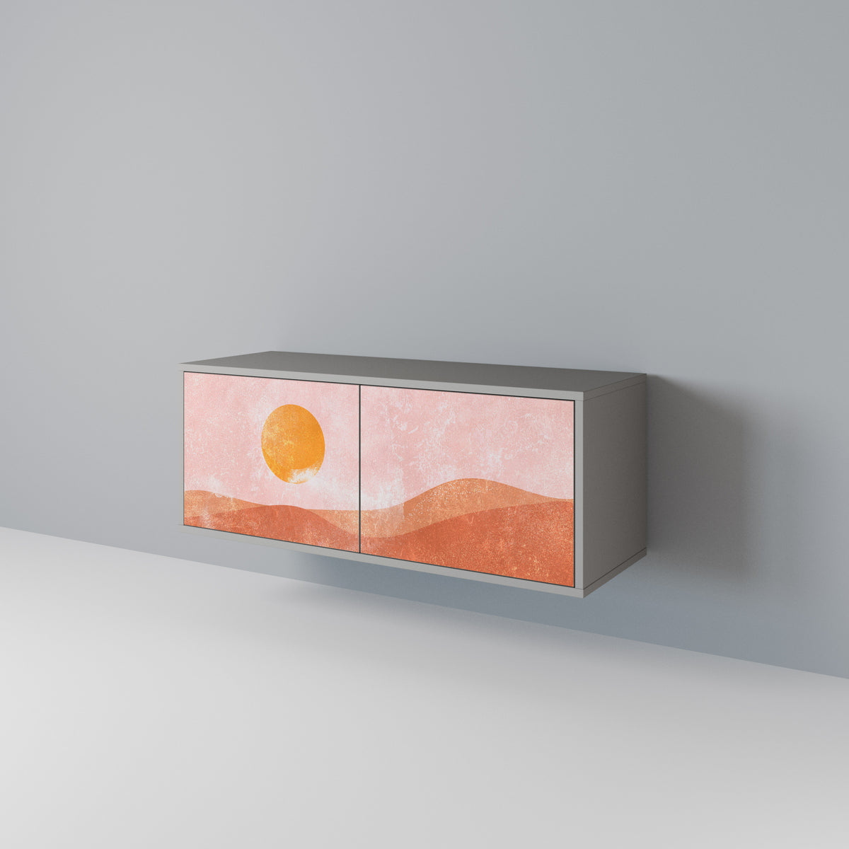 LUMINOUS SUNLIGHT Mueble de TV Compacto de 2 puertas