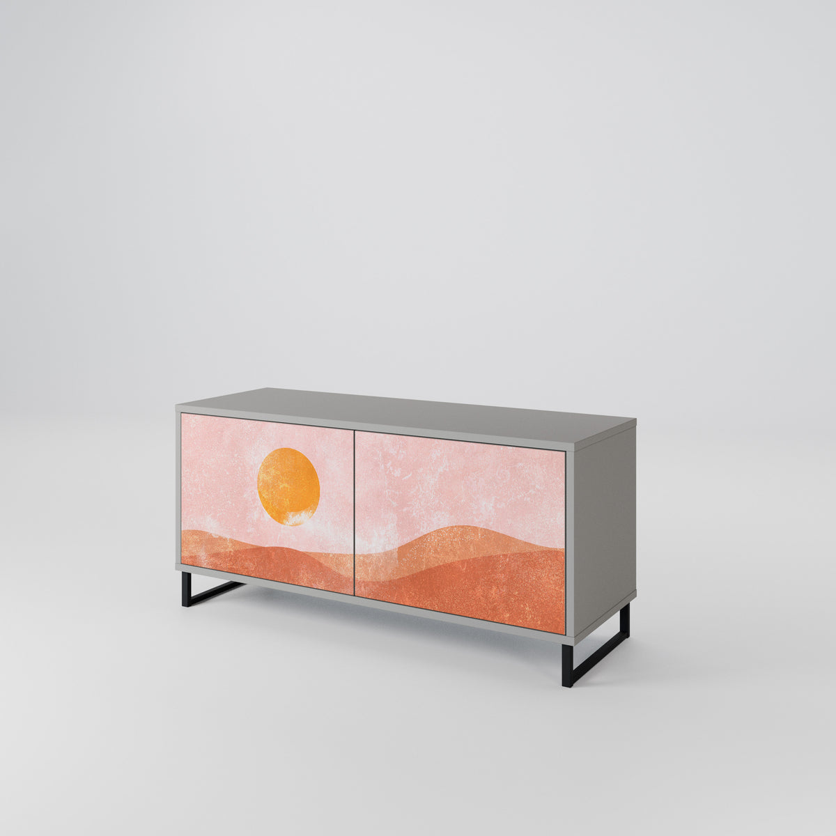 LUMINOUS SUNLIGHT Mueble de TV Compacto de 2 puertas