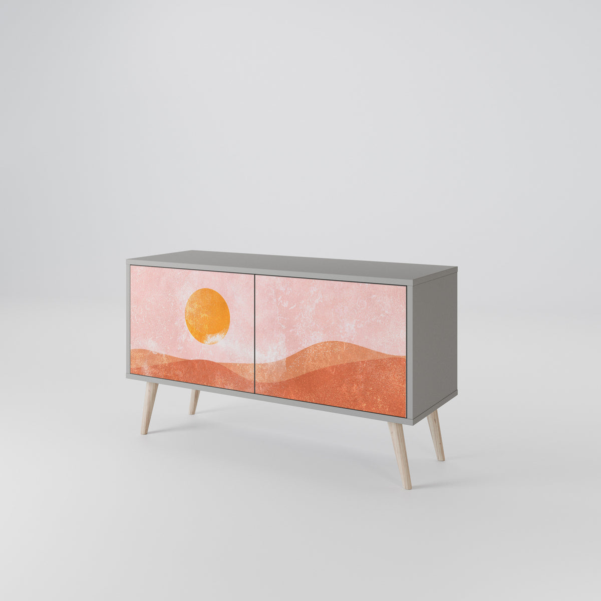 LUMINOUS SUNLIGHT Mueble de TV Compacto de 2 puertas
