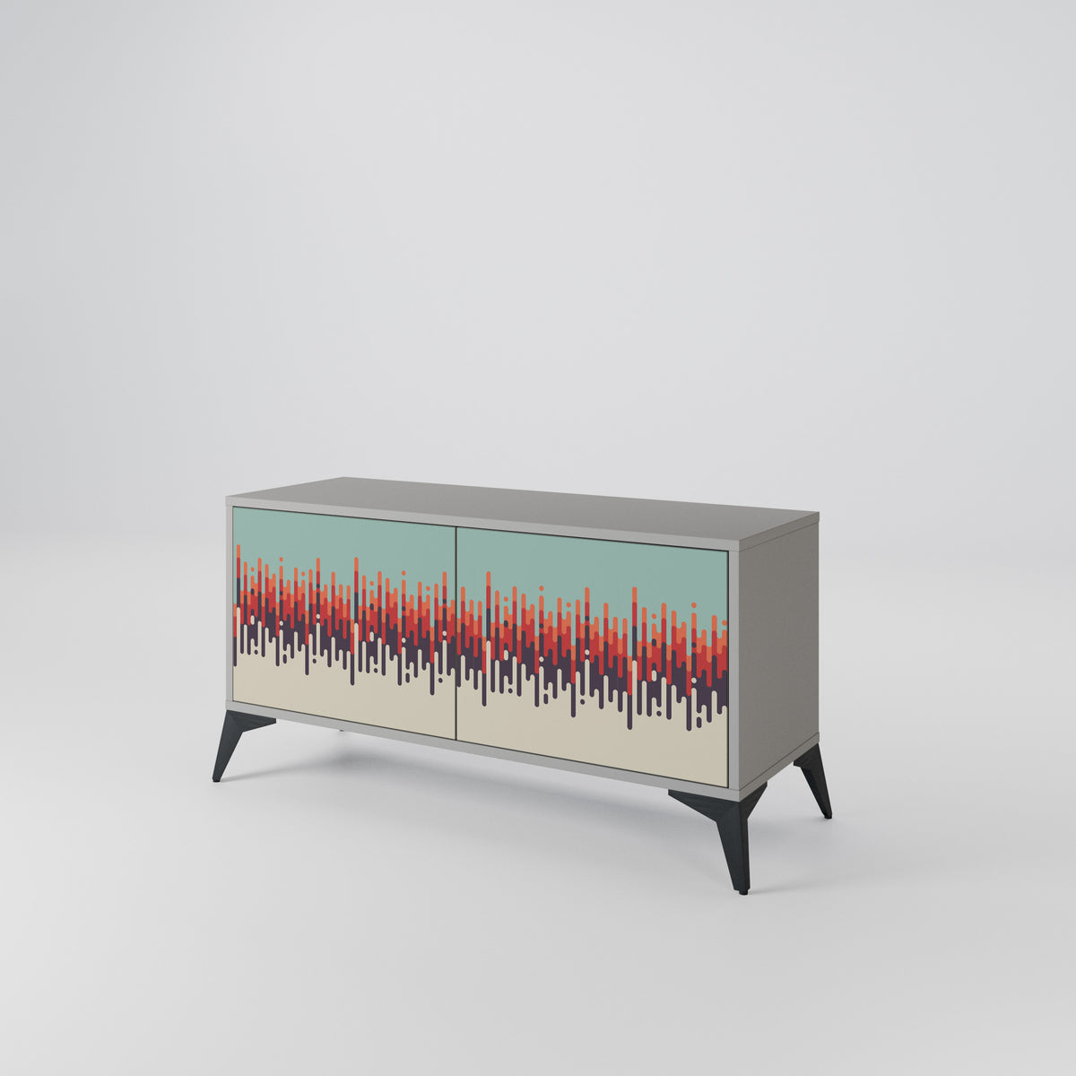 CHROMA CONTOURS Mueble de TV Compacto de 2 puertas