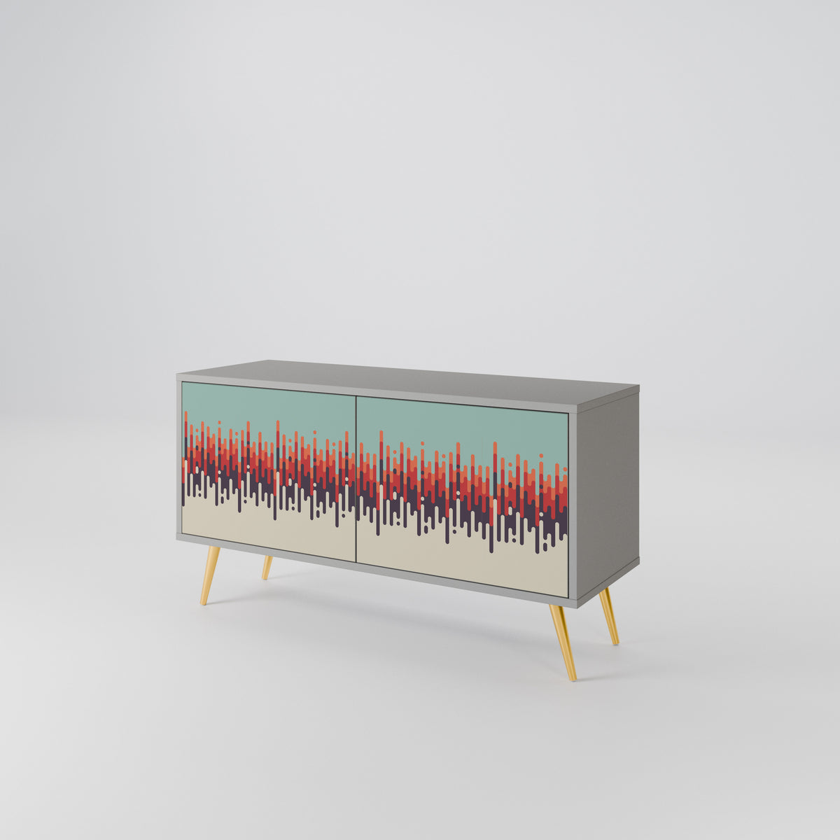 CHROMA CONTOURS Mueble de TV Compacto de 2 puertas