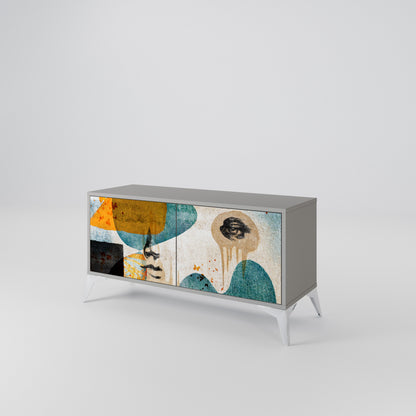 ABSTRACT FACES Mueble de TV Compacto de 2 puertas