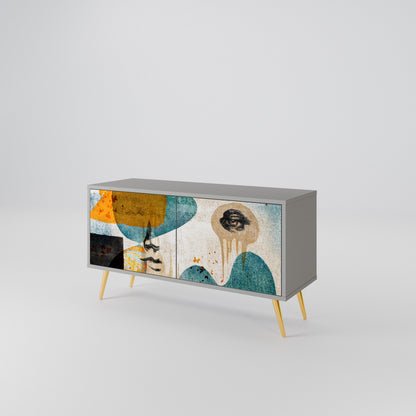 ABSTRACT FACES Mueble de TV Compacto de 2 puertas