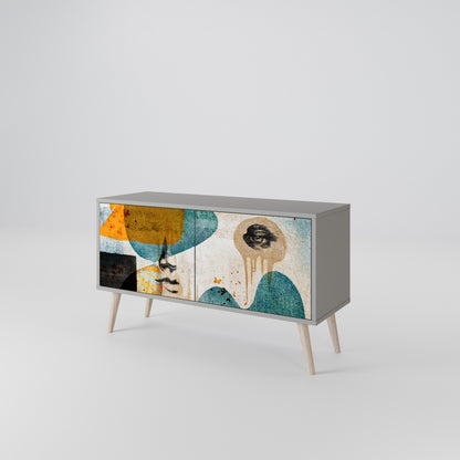 ABSTRACT FACES Mueble de TV Compacto de 2 puertas