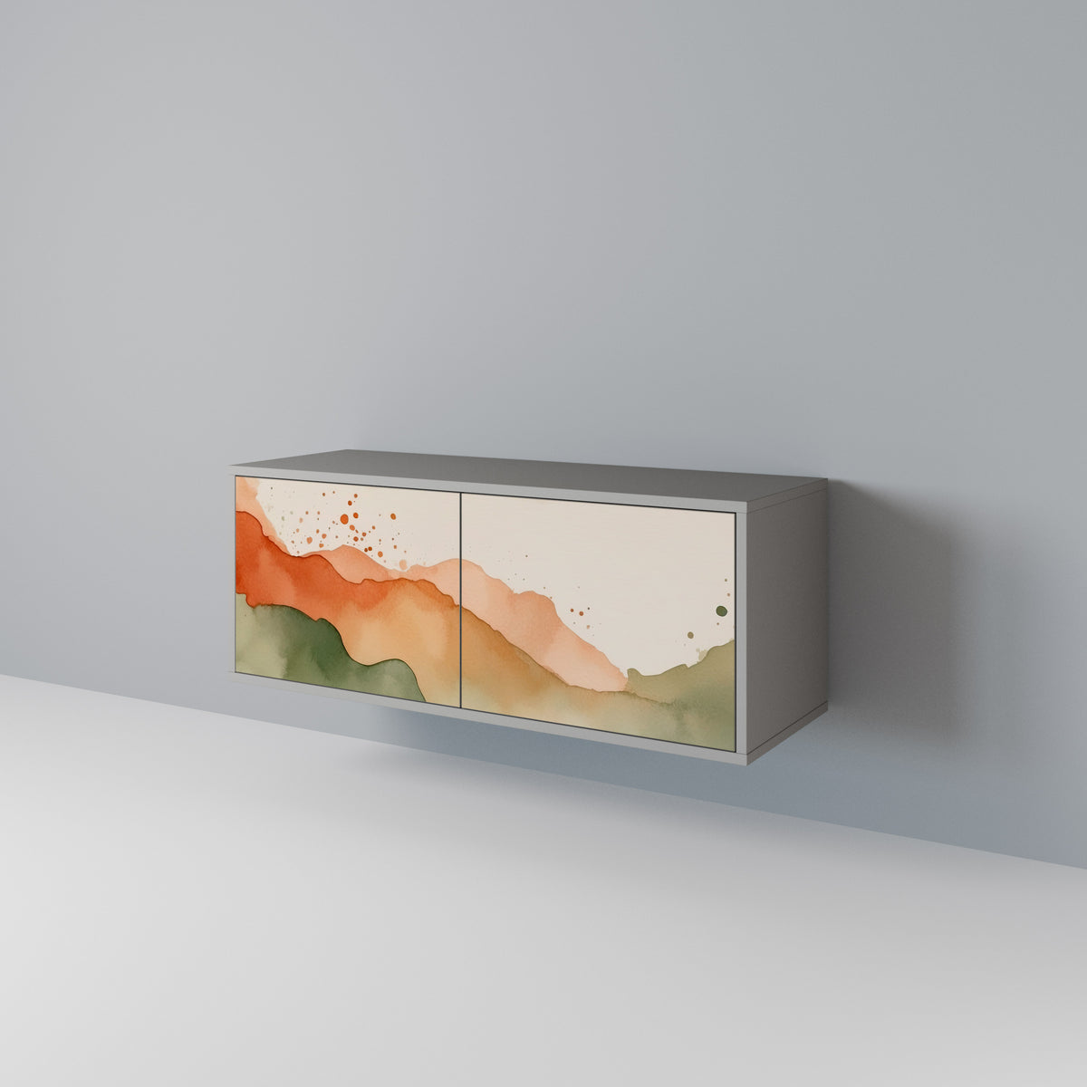 WATERCOLOUR PEAKS Mueble de TV Compacto de 2 puertas