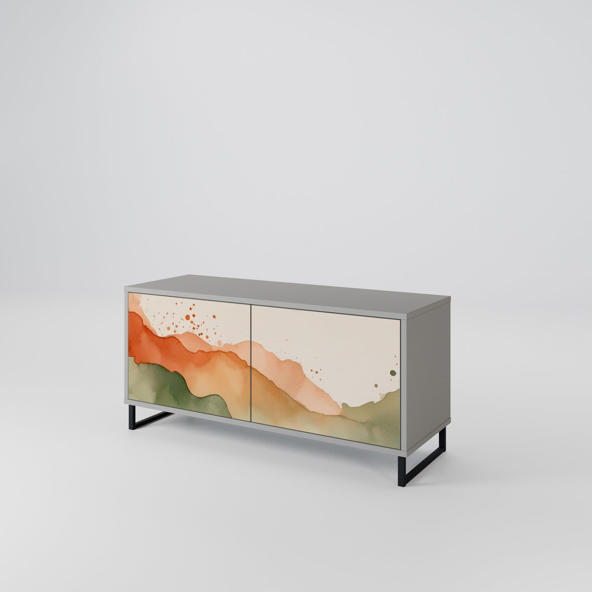 WATERCOLOUR PEAKS Mueble de TV Compacto de 2 puertas