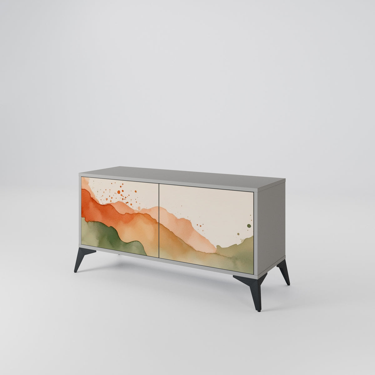 WATERCOLOUR PEAKS Mueble de TV Compacto de 2 puertas