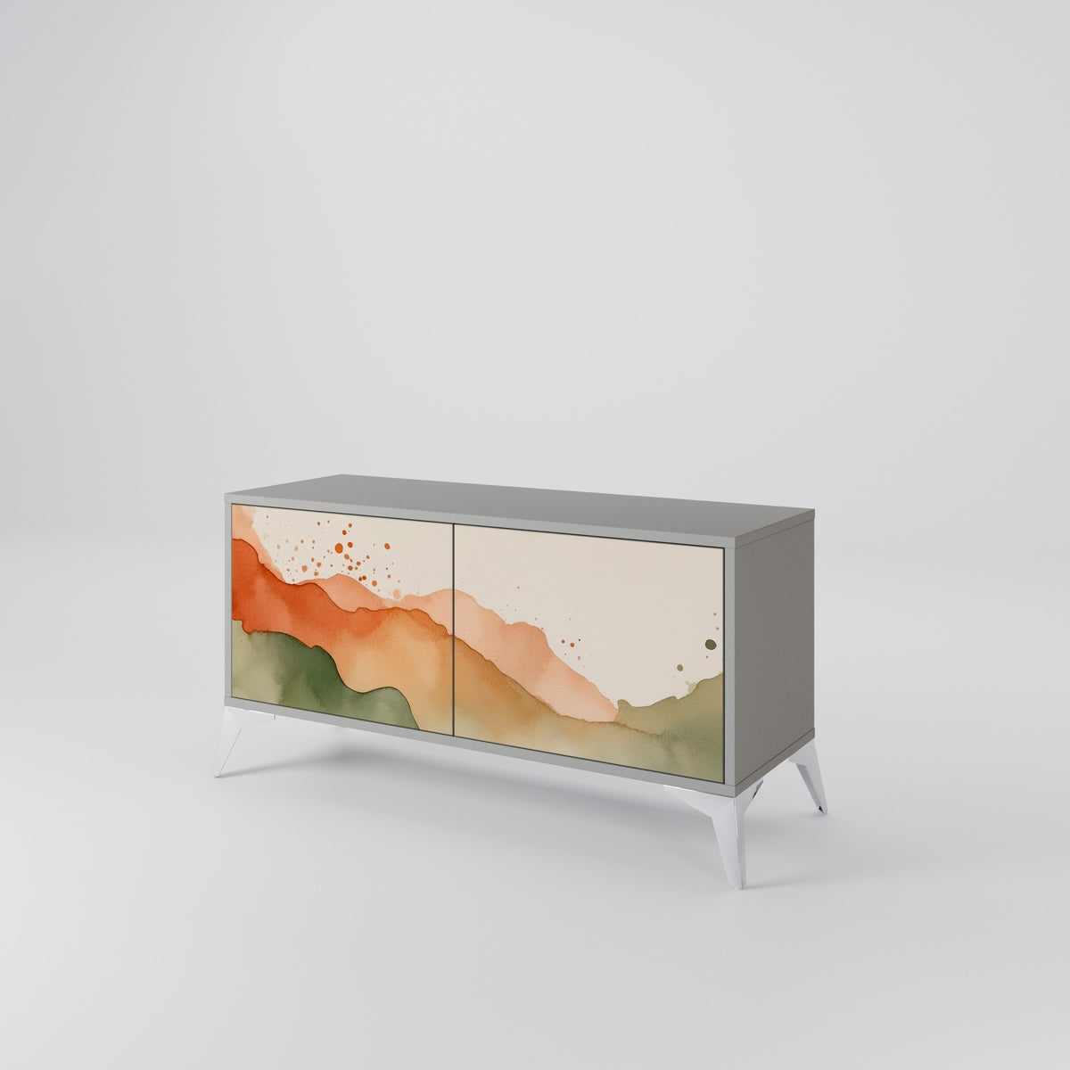WATERCOLOUR PEAKS Mueble de TV Compacto de 2 puertas