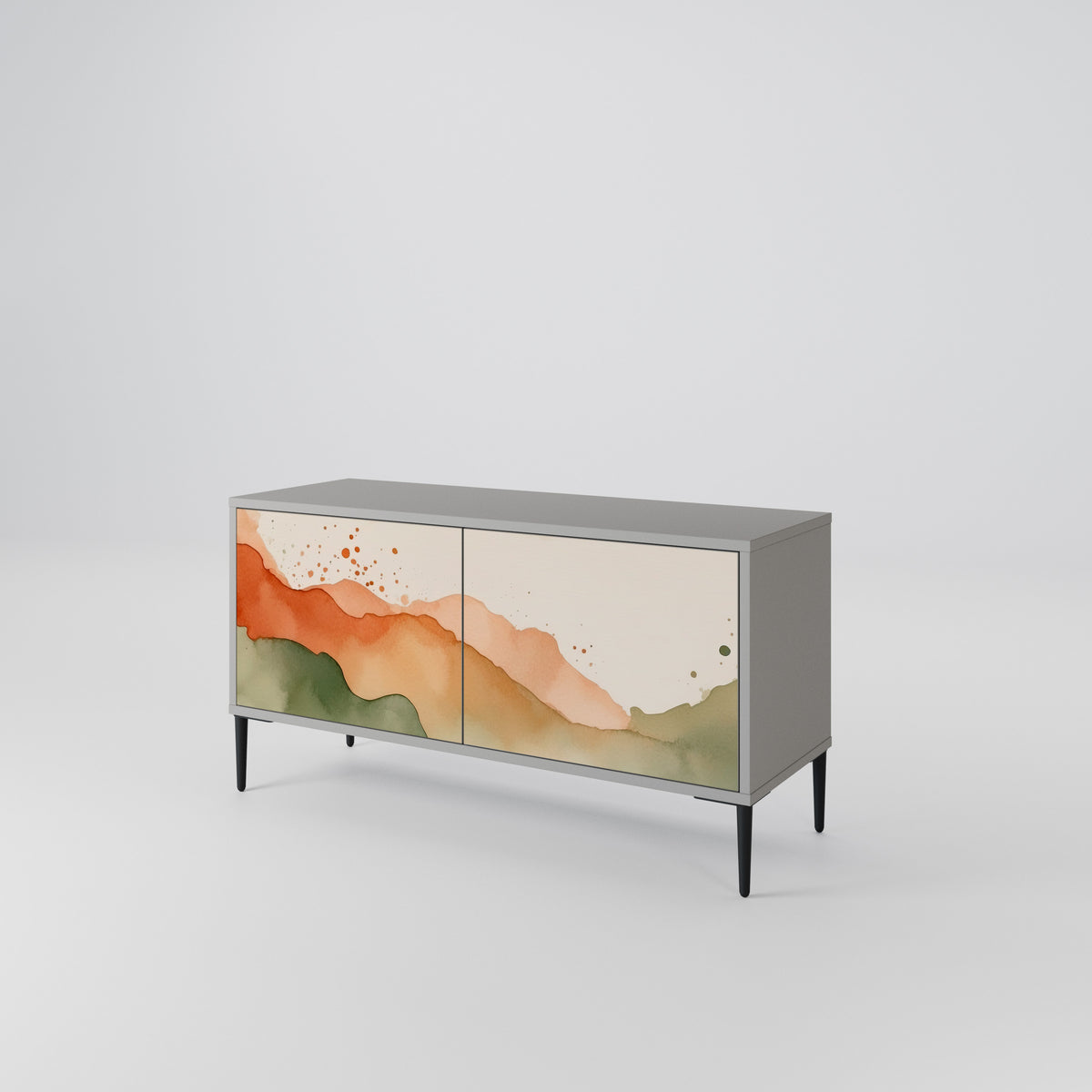WATERCOLOUR PEAKS Mueble de TV Compacto de 2 puertas