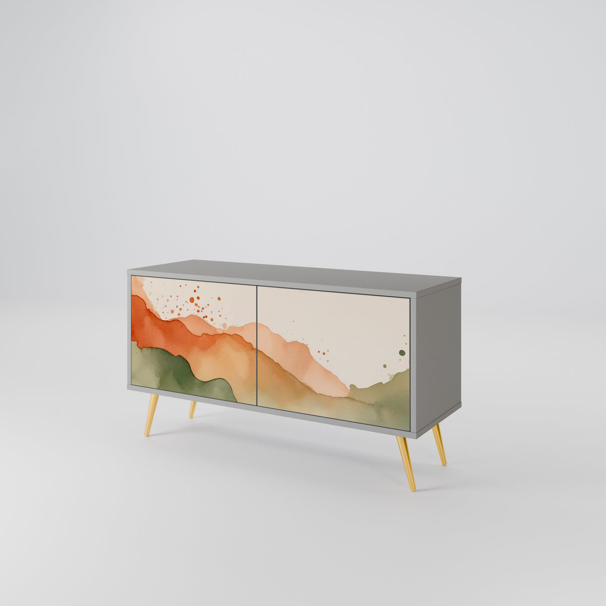 WATERCOLOUR PEAKS Mueble de TV Compacto de 2 puertas