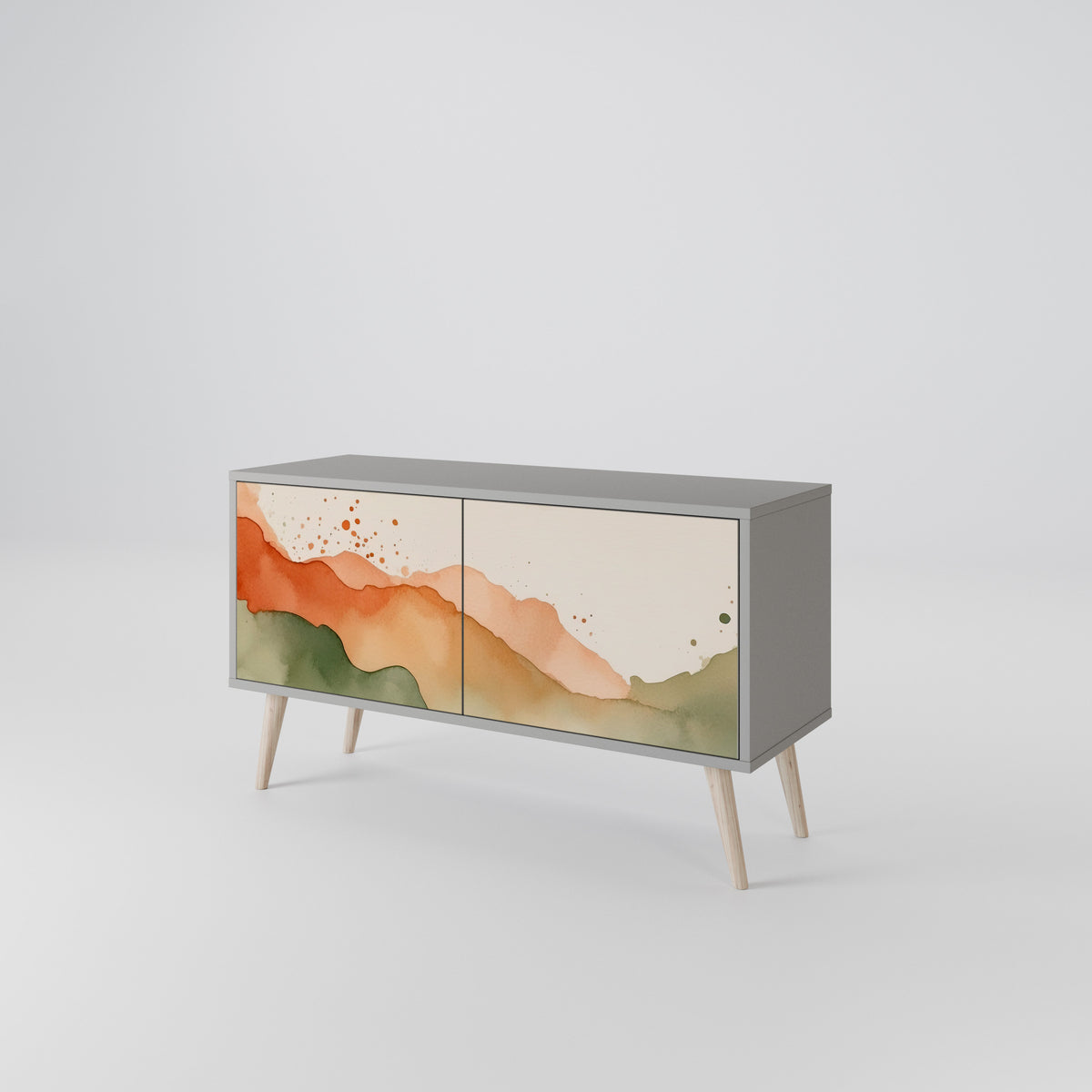 WATERCOLOUR PEAKS Mueble de TV Compacto de 2 puertas