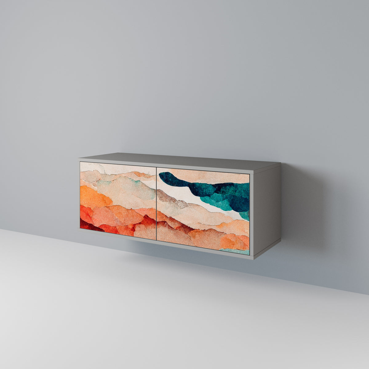 ABSTRACT LANDSCAPE Mueble de TV Compacto de 2 puertas
