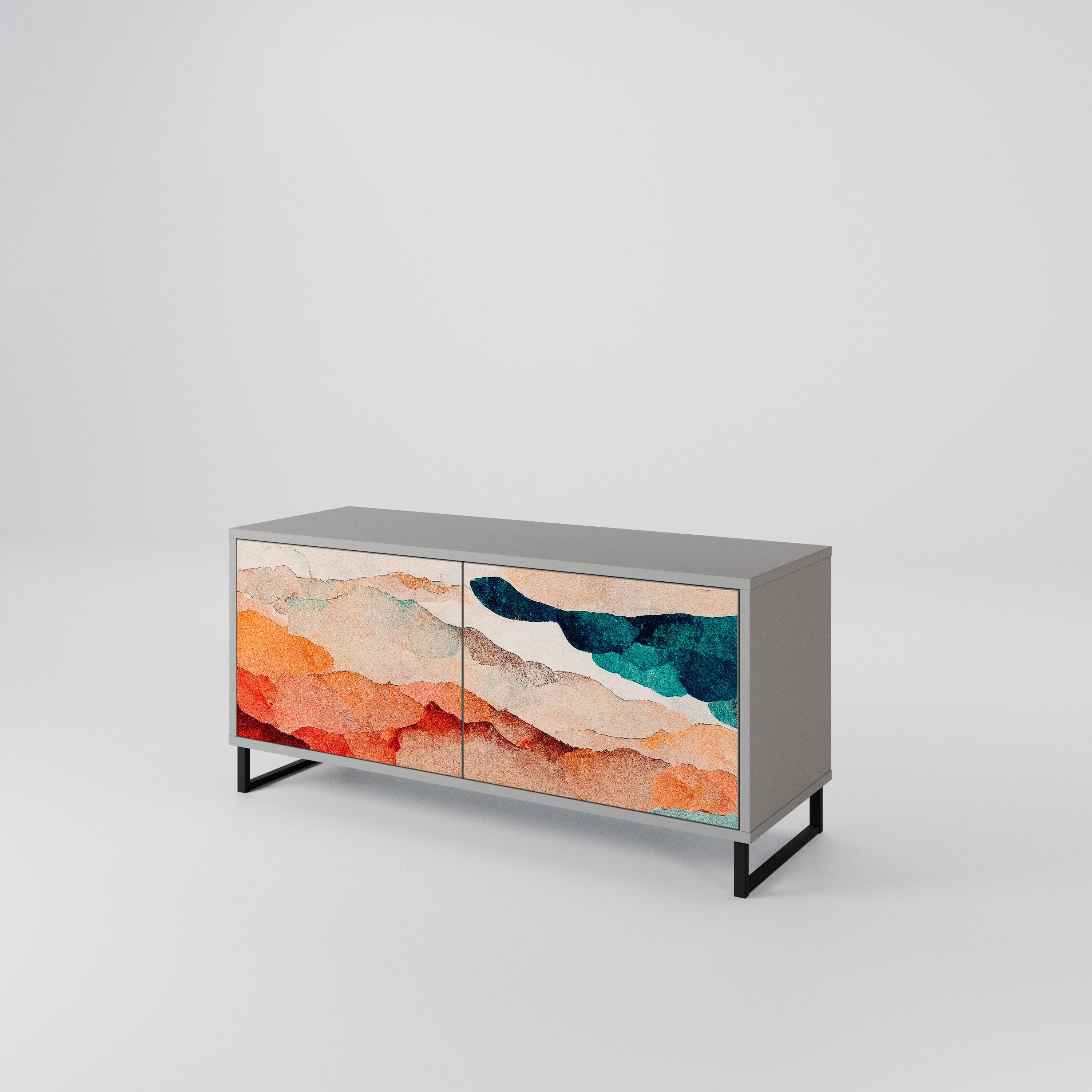 ABSTRACT LANDSCAPE Mueble de TV Compacto de 2 puertas