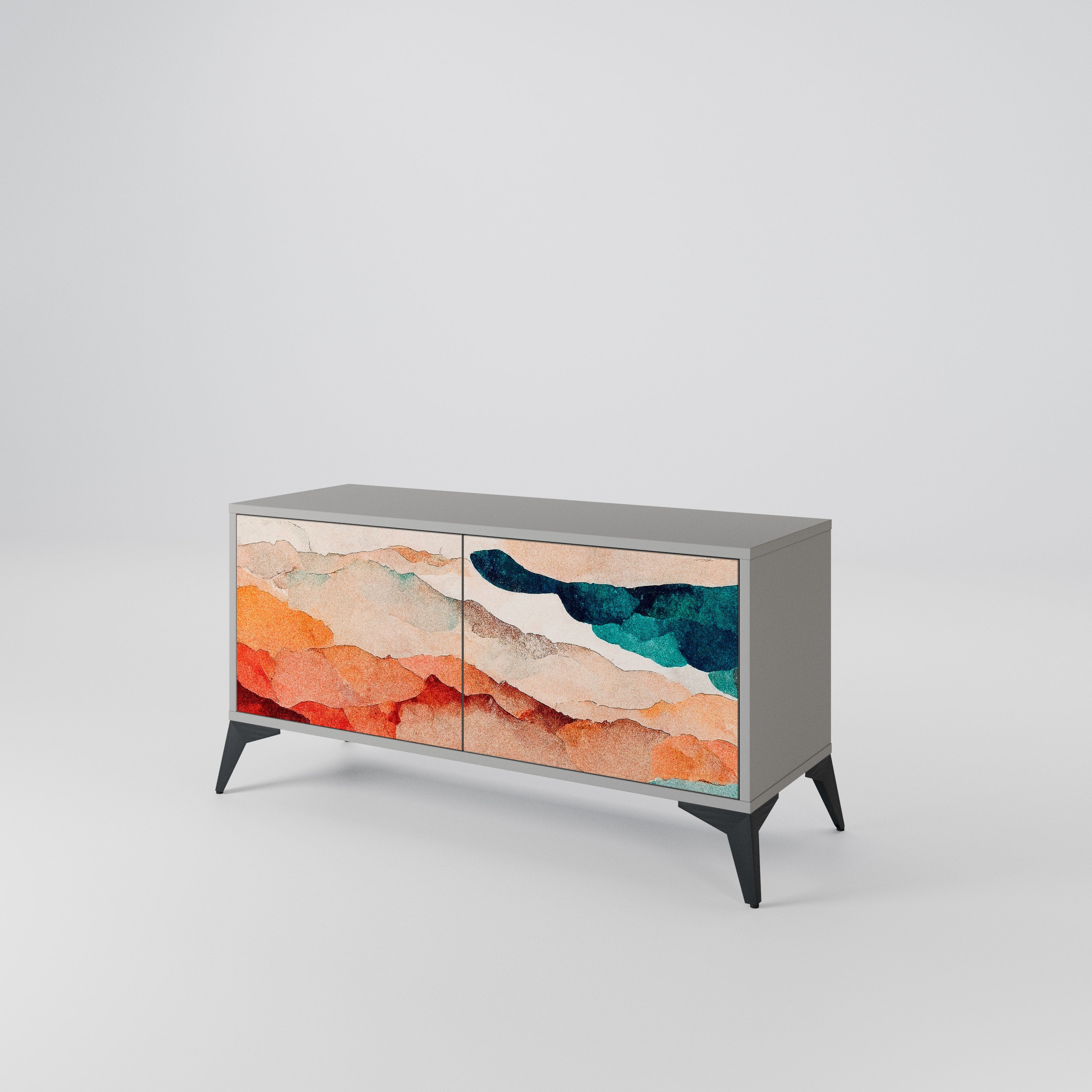 ABSTRACT LANDSCAPE Mueble de TV Compacto de 2 puertas