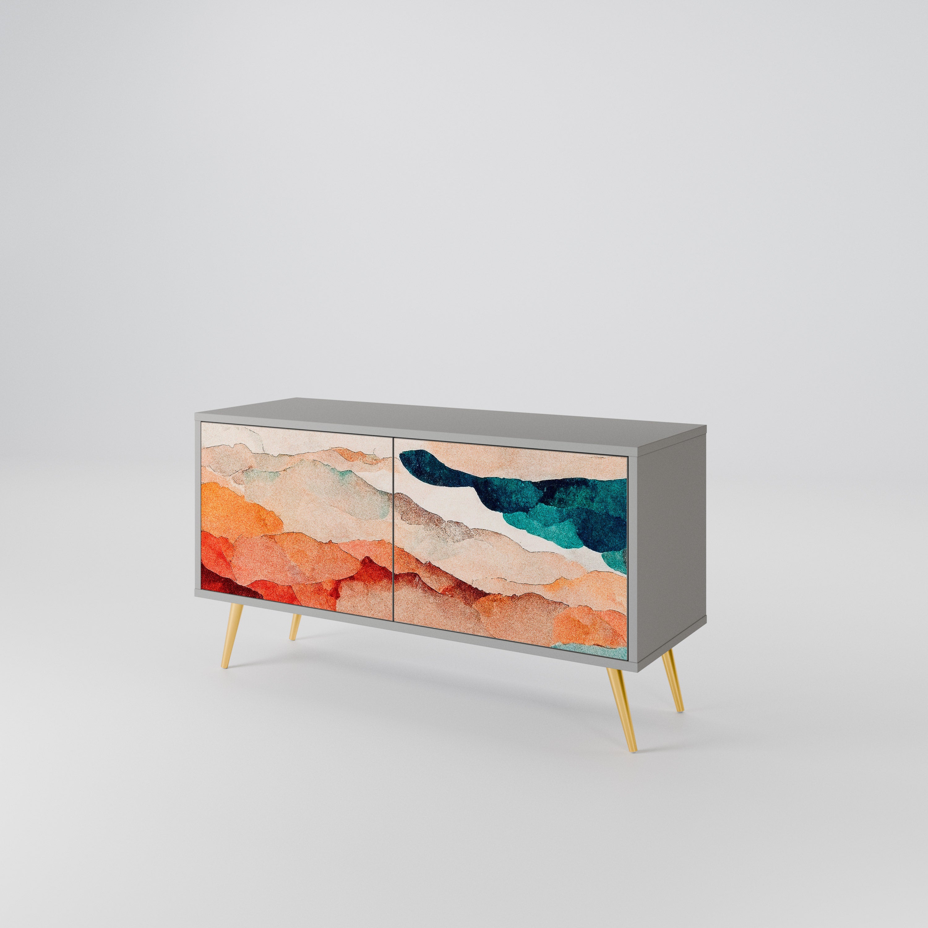 ABSTRACT LANDSCAPE Mueble de TV Compacto de 2 puertas