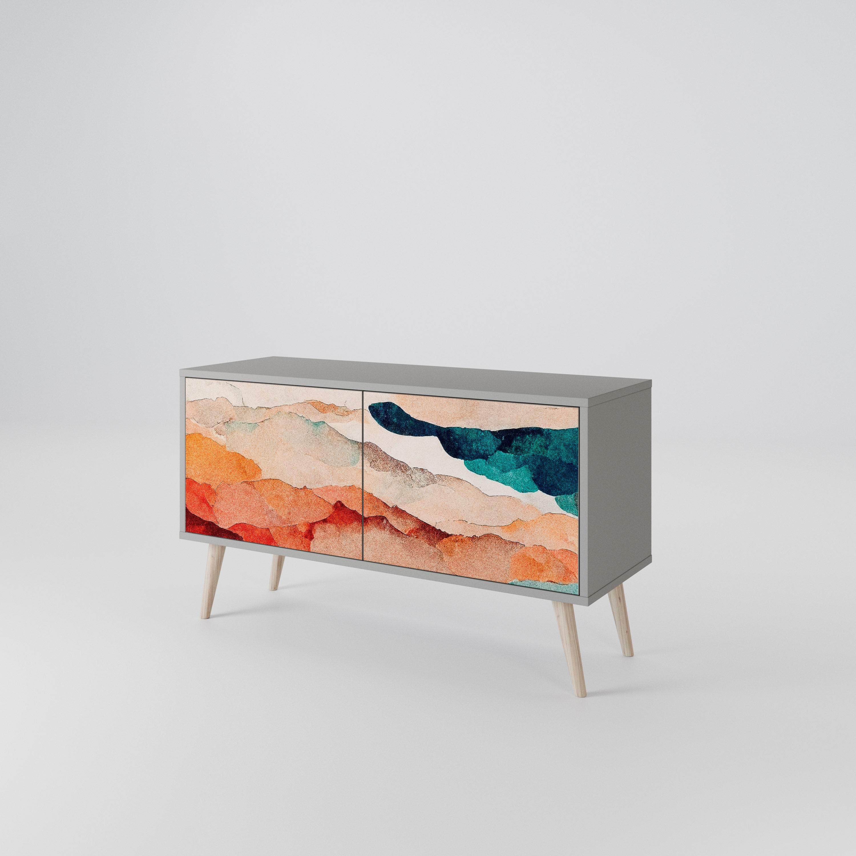 ABSTRACT LANDSCAPE Mueble de TV Compacto de 2 puertas
