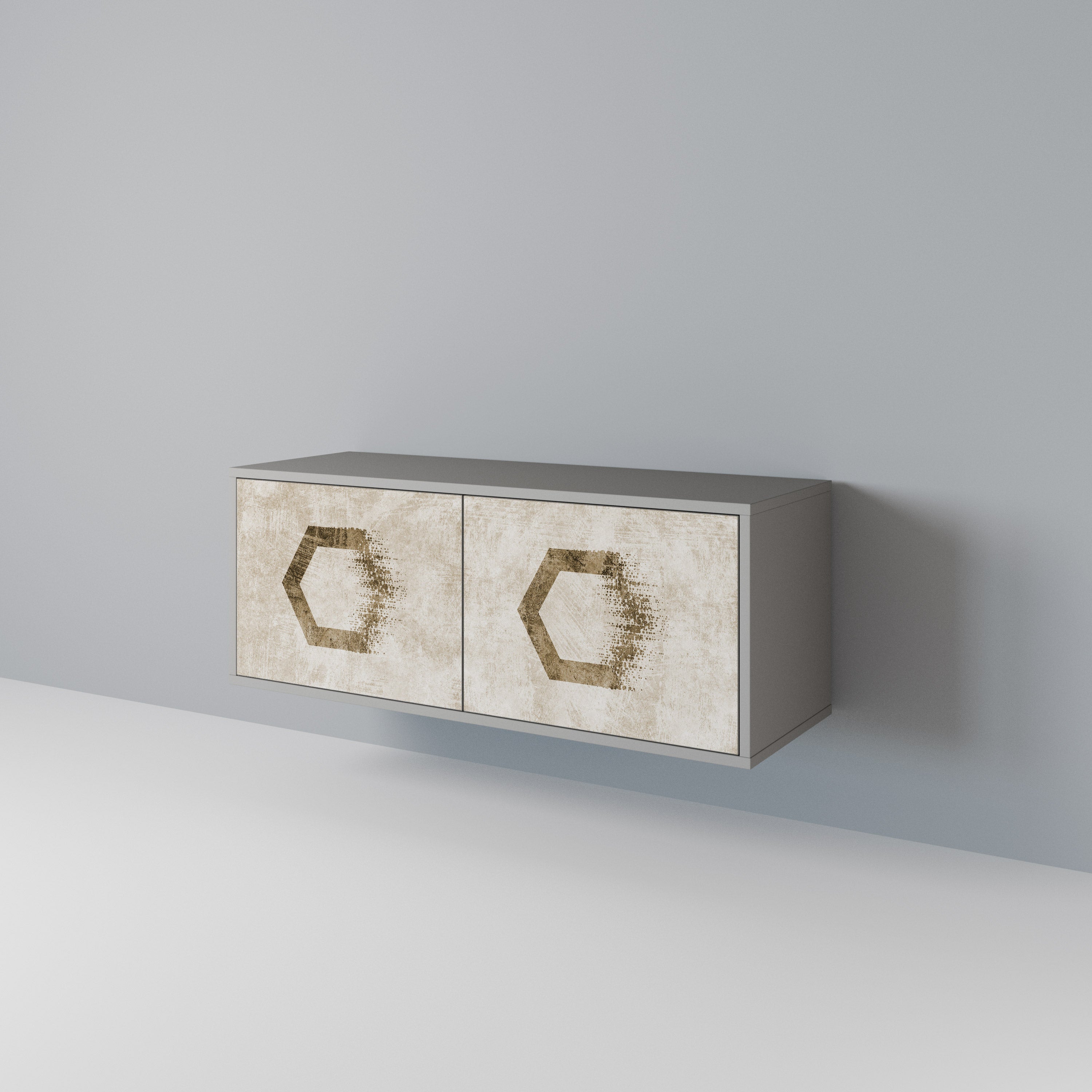 HEXAGONAL SHAPES Compact 2-Door TV Cabinet