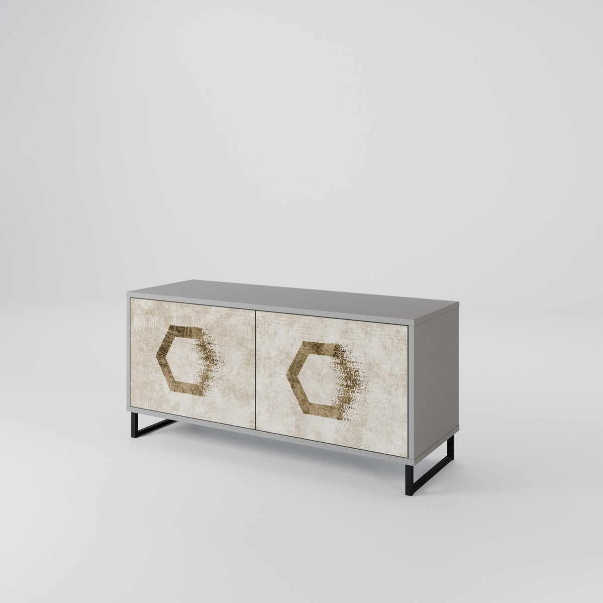 HEXAGONAL SHAPES Mueble de TV Compacto de 2 puertas