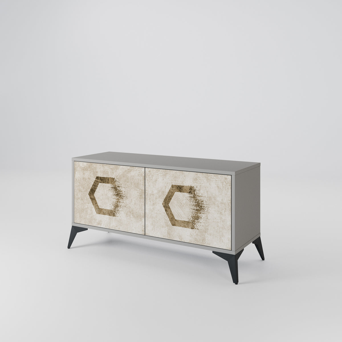HEXAGONAL SHAPES Mueble de TV Compacto de 2 puertas