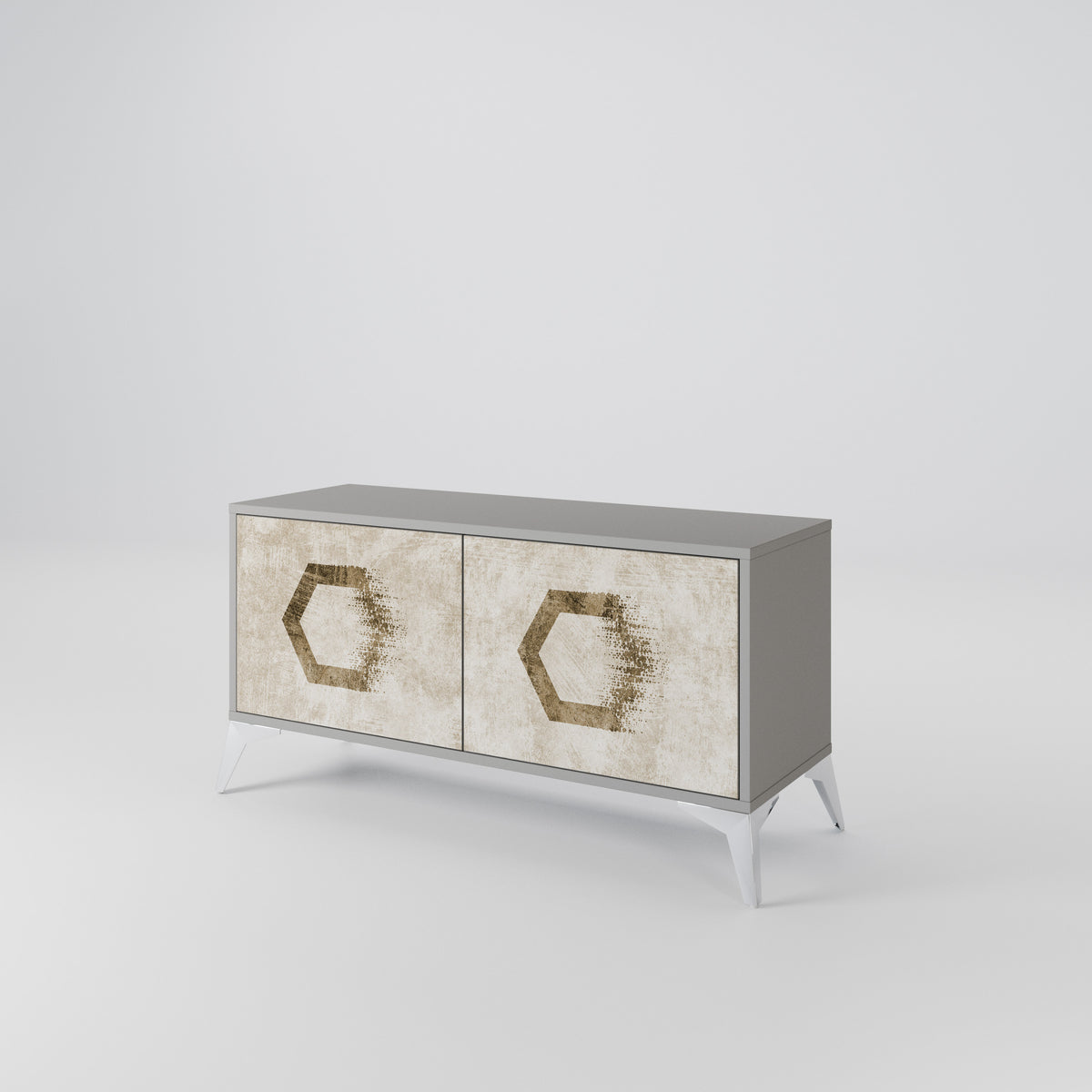 HEXAGONAL SHAPES Mueble de TV Compacto de 2 puertas